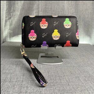 Betsey Johnson Wrist Cat Beanie Y2K Bold Energy Vegan Leather